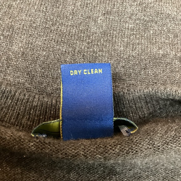 Joseph & Lyman Herringbone Cashmere V Neck Sweater Brown - Picture 10 of 11